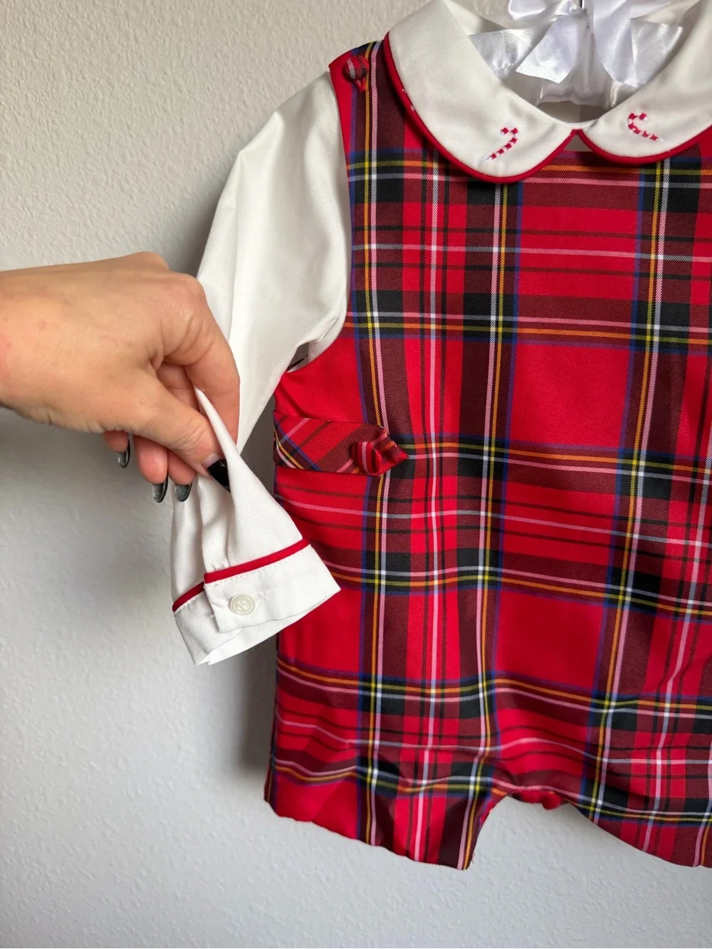 NWT Edgehill Collection x The Broke Brooke Oliver Tartan Plaid Jon Jon Romper